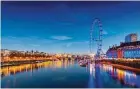  ??  ?? View of the Thames and the London Eye.