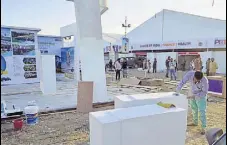  ?? HT PHOTO ?? The venue of the fourday Punjab Internatio­nal Trade Expo being given final touches in Amritsar on Wednesday.