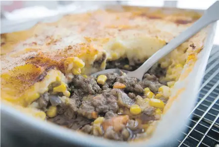  ?? — PIERRE OBENDRAUF ?? Lesley Chesterman added a few more vegetables to a Classic Shepherd’s Pie.