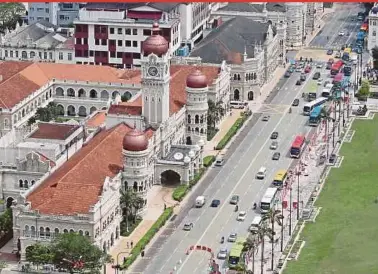  ?? PIC BY ROSDAN WAHID ?? An aerial view of Jalan Raja on Thursday.