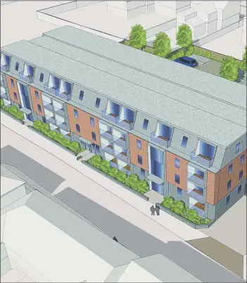  ??  ?? ILLUSTRATI­VE CGI
The proposed apartment block on Trinity Street, Fareham