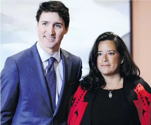  ?? — THE CANADIAN PRESS FILES ?? Prime Minister Justin Trudeau thought he could placate Jody Wilson-Raybould with perks and salary, says her father Bill Wilson. “He thought she would be satisfied with that,” said Wilson. “He was wrong.”
