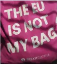  ??  ?? Red rag: The Brexit bag