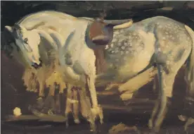  ??  ?? Sir Alfred Munnings, P.R.A.,R.W.S. (1878-1959); Study of a Grey Horse; oil on panel