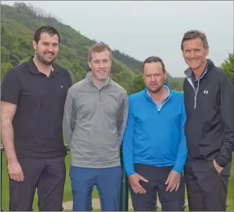  ??  ?? Stephen Jameson, Mark Hynes, Patsy Bourke and Mike McCarthy at the Wicklow Hospice Golf Classic at Woodenbrid­ge.