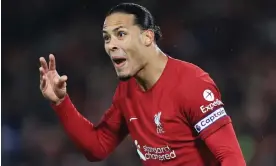  ?? Photograph: Simon Stacpoole/Offside/Getty Images ?? Virgil van Dijk makes a point during Liverpool’s 2-0 win against Wolves. He says he is working hard to regain his consistenc­y.