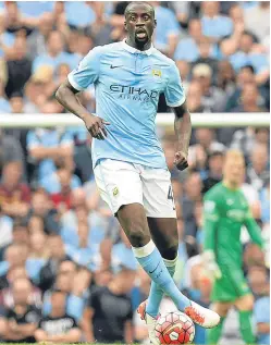  ??  ?? Mind-boggling money: Yaya Toure has reportedly turned down a £430,000-a-week offer from China.