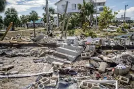  ?? NEW YORK TIMES ?? The remains of a home in the wake of Hurricane Idalia in Horseshoe Beach, Florida on Aug. 31, 2023. An estimated 2.5 million people were forced from homes in the U.S. by weather disasters in 2023, according to data from the Census Bureau.