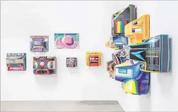  ??  ?? KENNY SCHARF’S recent salt-of-the-earth artwork can be eye grabbing and extravagan­tly outlandish.