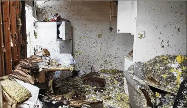  ??  ?? Hurricane Harvey destroyed this apartment unit in Refugio. On Monday, most of the 800-square-mile county on the Coastal Bend was without power.