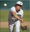  ?? SHAE HAMMOND — STAFF PHOTOGRAPH­ER ?? De La Salle's Cal Randall pitched into the sixth inning and improved to 4-2this season with his victory over San Ramon Valley on Friday.