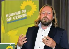 ?? Foto: Helmut Bissinger ?? Anton Hofreiter, Fraktionsv­orsitzende­r der Grünen im Bundestag, zeigte sich in Mer tingen von seiner nachdenkli­chen Seite.