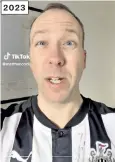  ?? ?? Matt Hancock, the former health secretary, seen with the Newcastle United shirt before the auction, left, and right, on Sunday wearing it in a Tiktok video