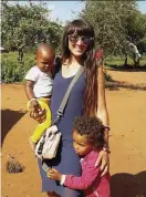  ??  ?? Left to right: Cristina during a visit to her husband’s Maasai village with Raheli.