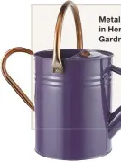  ??  ?? Metal watering can in Heritage Heather, Gardman, £17.99