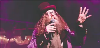  ??  ?? Folk musician Ben Caplan stars in Old Stock: A Refugee Love Story, by playwright Hannah Moscovitch.