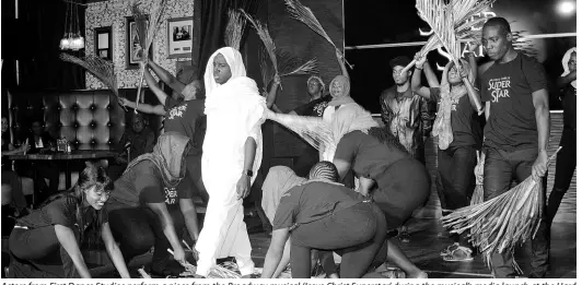  ??  ?? Actors from First Dance Studios perform a piece from the Broadway musical ‘Jesus Christ Superstar’ during the musical’s media launch at the Hard Rock Café in Montego Bay on Thursday evening.