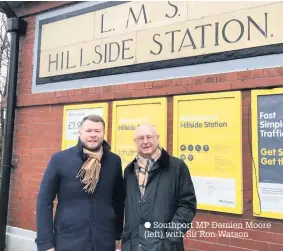  ??  ?? ● Southport MP Damien Moore (left) with Sir Ron Watson