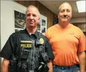  ?? Photo by Theresa Auriemmo ?? Pictured are Kane Police Chief Heath Boyer (left) and Manager of the Kane Street Department Mick O’rourke.