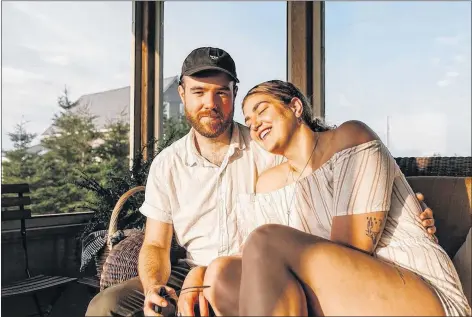  ?? CP PHOTO ?? Charlottet­own-based couple Vanessa-Lyn Mercier, 28, and Sean Berrigan, 29, credit their shared passion for cannabis for allowing their partnershi­p to flourish in both love and business.