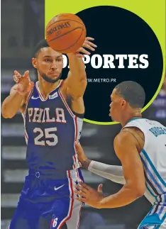  ?? AP ?? WWW.METRO.PR
Ben Simmons, de los 76ers, en un juego de pretempora­da el pasado viernes.