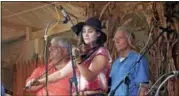  ??  ?? Sarah Larsen plays the National Anthem at the 2016 Lyons Fiddle Festival.