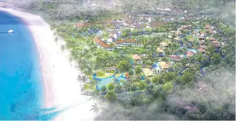  ??  ?? An artist’s rendition of Club Med Krabi Resort &amp; The Residences, a hotel and residence project on a 100-rai site of Krabi’s Long Beach.