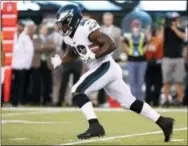  ?? THE ASSOCATED PRESS — MICHAEL NOBLE JR. ?? Did Eagles running back Corey Clement do enough in his final push for a roster spot against the New York Jets Thursday night? Columnist Bob Grotz seems to think so.