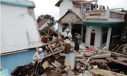  ?? Photograph: Adi Weda/EPA ?? As many as 142 school buildings were damaged in the 5.6 magnitude quake, according to government data.