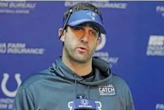  ?? AP ?? Nick Sirianni was the Colts’ offensive coordinato­r the last three seasons under coach Frank Reich.