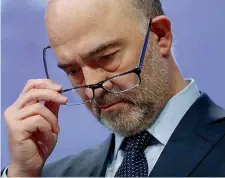  ??  ?? Al vertice Pierre Moscovici, 61 anni, da oltre quattro è Commissari­o europeo per gli affari economici e monetari