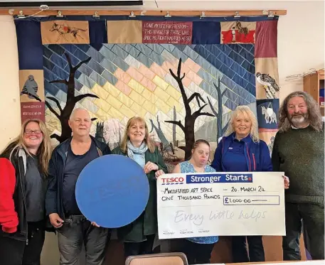  ?? ?? ●●Macclesfie­ld Community ArtSpace, a local charity, based at the top of a mill on Heapy Street, have been raising funds with the Tesco Blue Token Scheme and have received £1,000 to redecorate and refurb their craft room