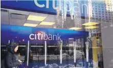  ?? MARK LENNIHAN/ASSOCIATED PRESS ?? Citibank is one of 34 biggest banks in the U.S. that the Federal Reserve proclaimed are financiall­y sturdy enough to withstand a major economic downturn.