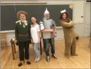  ?? SUBMITTED PHOTOS ?? The Talisman Players present “The Wizard of Oz.” Pictured are Crede Cooper (Scarecrow), Megan Laudenslag­er (Dorothy), Greg Setliff (Tinman) and Matthew Lupacckino (Lion).