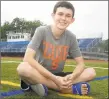  ?? Ned Gerard / Hearst Connecticu­t Media ?? Aiden Blanc will be traveling to Williamspo­rt, Pa. this week, where he will be one of four teenagers chosen to call a game at the Little League World Series for a special ESPN Kidscast.