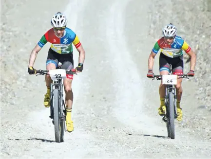  ?? – Supplied photo ?? EXTREME SPORTS: Mountain bikers in action during the first stage of the TransHajar Mountain Bike Race on Monday.