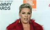  ??  ?? This file photo shows US pop singer Pink arriving for the traditiona­l Clive Davis party on the eve of the 60th Annual Grammy Awards in New York. —AFP