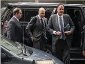  ?? EVAN VUCCI — THE ASSOCIATED PRESS ?? Michael Sussmann, a cybersecur­ity lawyer, arrives to the E. Barrett Prettyman Federal Courthouse in Washington on Monday. Sussmann is accused of making a false statement to the FBI during the Trump-Russia probe.