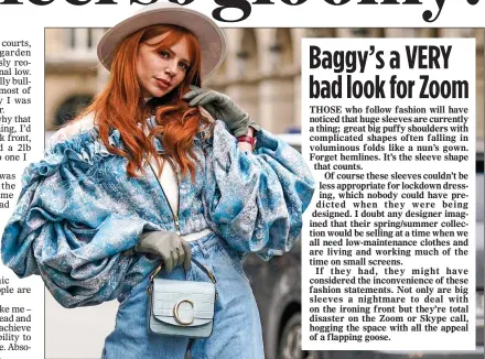  ??  ?? SCREEN-HOGGING SLEEVES: A model shows off the new look during Paris Fashion Week in March