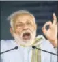  ?? PTI ?? Prime Minister Narendra Modi addresses a rally in Tiruppur, Tamil Nadu, on Sunday.