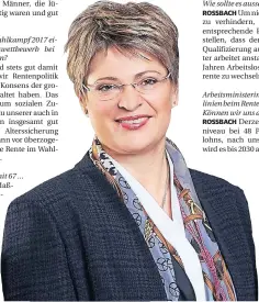  ?? FOTO: DRV/CHAPERON ?? Gundula Roßbach, Chefin der Deutschen Rentenvers­icherung.