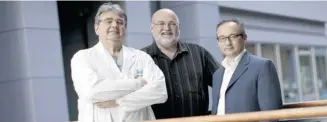  ?? TIM FRASER FOR NATIONAL POST ?? Vito Forte, left, and Paolo Campisi, right, both doctors at Sick Kids Hospital
in Toronto and Andy Sinclair, CEO of OtosSim.