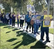  ?? INLAND EMPIRE LABOR COUNCIL ?? Service Employees Internatio­nal Union members picket in October 2023 in Moreno Valley.