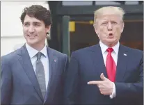  ?? AP PHOTO ?? U.S. President Donald Trump boasted in a fundraisin­g speech in Missouri on Wednesday that he made up facts about trade in a meeting with Prime Minister Justin Trudeau, according to a recording of the comments obtained by The Washington Post.