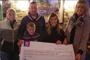  ??  ?? Lorraine Fortune, Fergus, Billy and Carol Heffernan present a cheque to Joanne Doyle (Jack &amp; Jill).