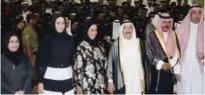  ??  ?? His Highness the Amir Sheikh Sabah Al-Ahmad Al-Jaber Al-Sabah and His Highness the Crown Prince Sheikh Nawaf Al-Ahmad Al-Sabah pose with officials.
