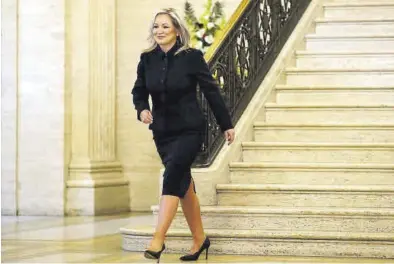  ?? PETER MORRISON / AP ?? Michelle O’Neill, ministra principal de Irlanda del Norte, ayer en el Parlamento de Stormont en Belfast.