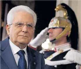  ?? REUTERS ?? Figura. El presidente Mattarella, en un acto en el Quirinale.