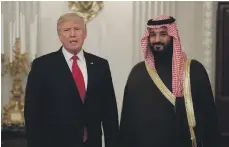  ??  ?? Prince Mohammed and Donald Trump in Washington last March