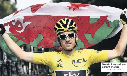  ?? MARCO BERTORELLO ?? Tour de France winner Geraint Thomas